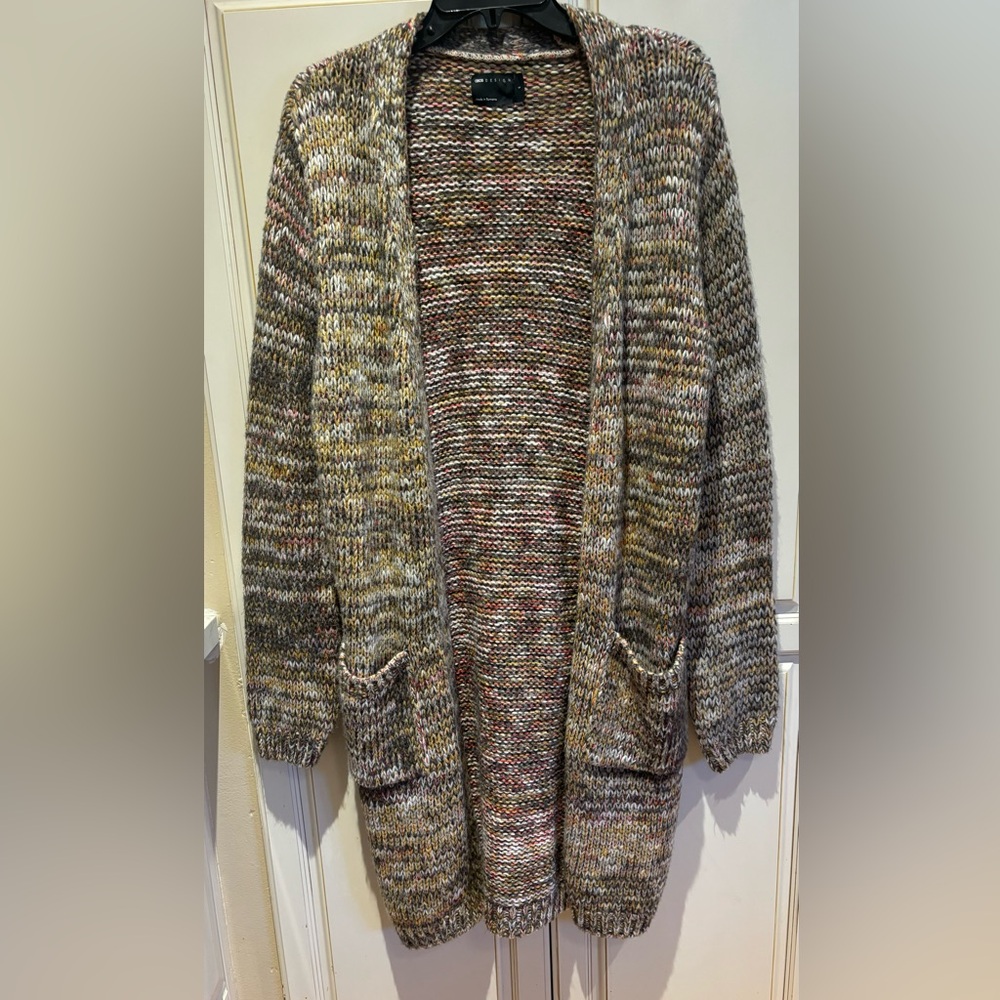 asos long sweater cardigan size S (oversized) no clasp closure has pockets